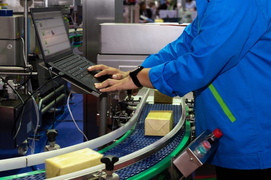 an inspection system automation machine in a modern factory