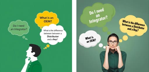 illustrations of people asking questions